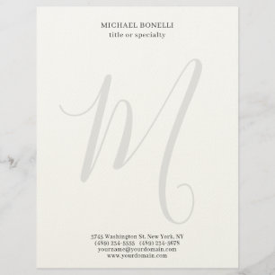 En-tête De Lettre Professionnel Minimaliste Moderne Monogrammé Simpl