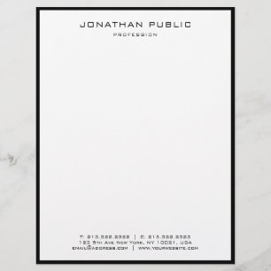 En-tête De Lettre Professionnel Moderne Noir Blanc Élégant Minimalis