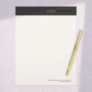 En-tête De Lettre Professionnel Moderne Simple Noir Minimaliste