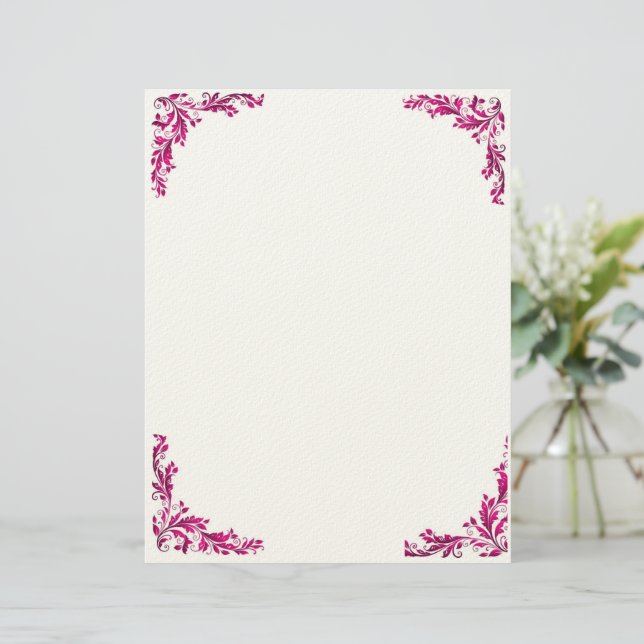 En-tête De Lettre Purple Grace Floral Letter Pad (Debout devant)
