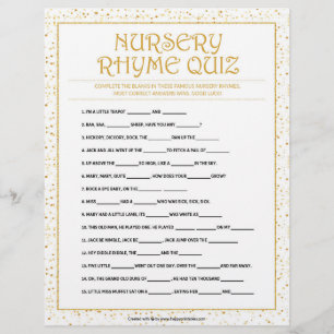En-tête De Lettre Quiz de la Nursery Rhymes [Golden Sparkles]