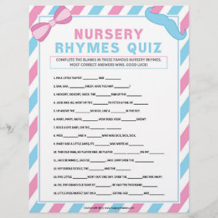En-tête De Lettre Quiz de Nursery Rhymes [Sexe Surprise]