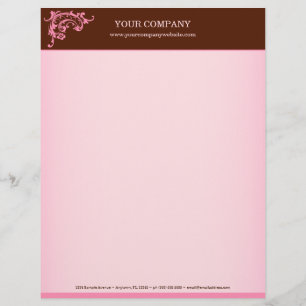 En-tête de lettre rose et Brown
