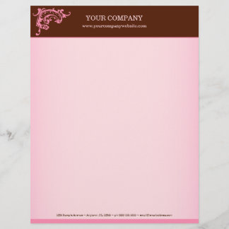En-tête de lettre rose et Brown