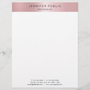En-tête De Lettre Rose Gold Moderne minimaliste Modèle de design