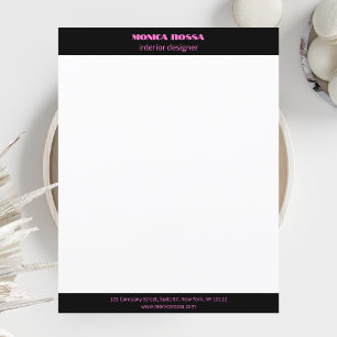 En-tête de lettre rose néon moderne simple profess