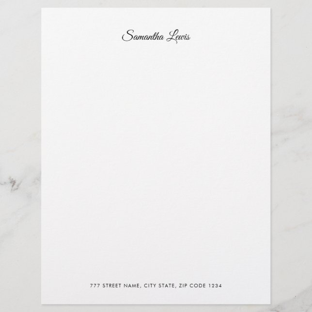 En-tête De Lettre Script Élégant Simple Professionnel  (Devant)