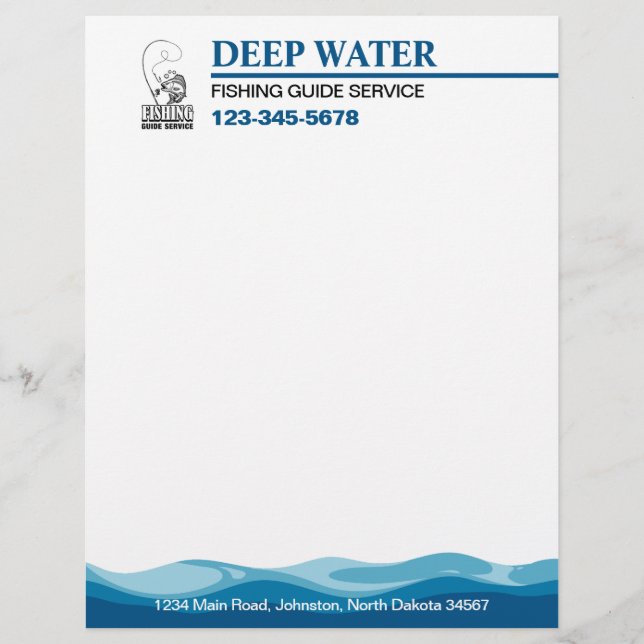En-tête De Lettre Service de guide de pêche (Devant)