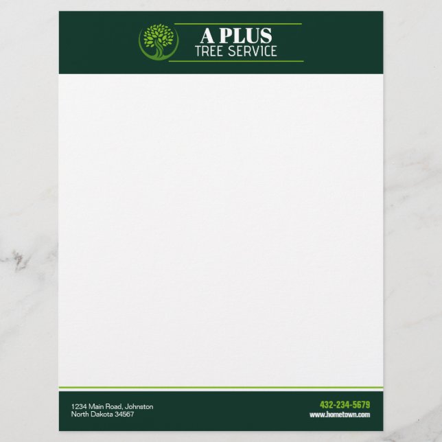 En-tête De Lettre Service d'élagage d'arbres (Devant)
