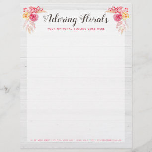 En-tête De Lettre Shabby Chic Roses & Rustique Bois Blush Rose Flora