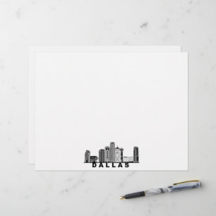 En-tête De Lettre Silhouette de la skyline de Dallas 