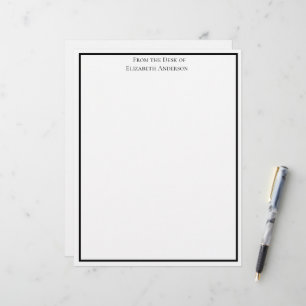 En-tête De Lettre Simple Blanc Noir Professionnel Personnalisé