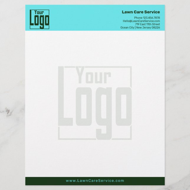 En-tête De Lettre Simple Business Logo Blue & Dark Green (Devant)
