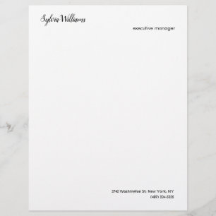 En-tête De Lettre Simple Creative Modern Minimaliste Votre nom Détai