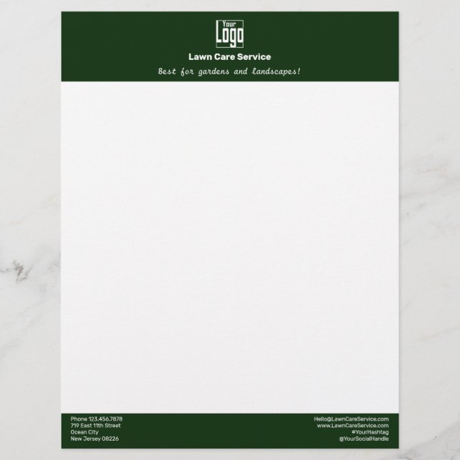 En-tête De Lettre Simple logo de société nom devise vert (Devant)