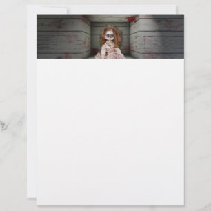 En-tête De Lettre SlipperyJoe's déplaisante poupée visage pâle sang