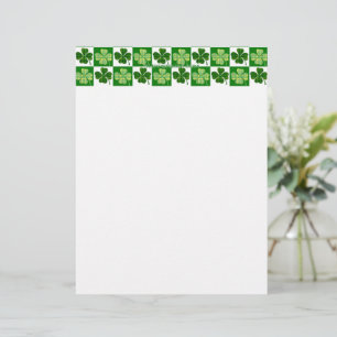 En-tête De Lettre SlipperyJoe's green four-leaf clovers Saint Patric