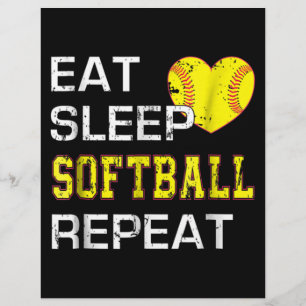 En-tête De Lettre Softball Eat Sleep Softball Répétition