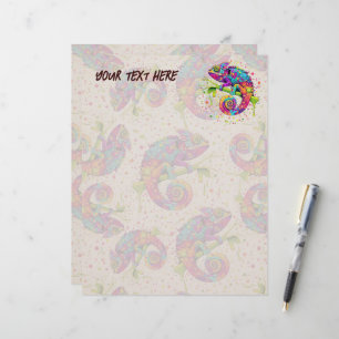 En-tête De Lettre Style d'aquarelle des teintures Chameleon