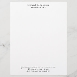 En-tête De Lettre Style Rétro Élégant Simple Blanc