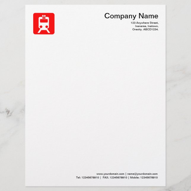 En-tête De Lettre Symbole du train - Rouge (Devant)