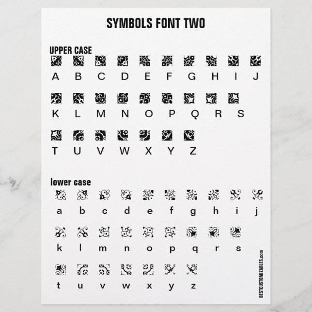 En-tête De Lettre SYMBOLES 2 - Zazzle Font, exemple en-tête (Devant)