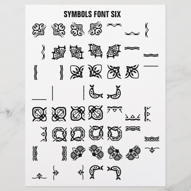 En-tête De Lettre SYMBOLES 6 - Zazzle Font, exemple en-tête (Devant)