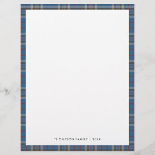 En-tête De Lettre Tartan Plaid Rustique Élégant