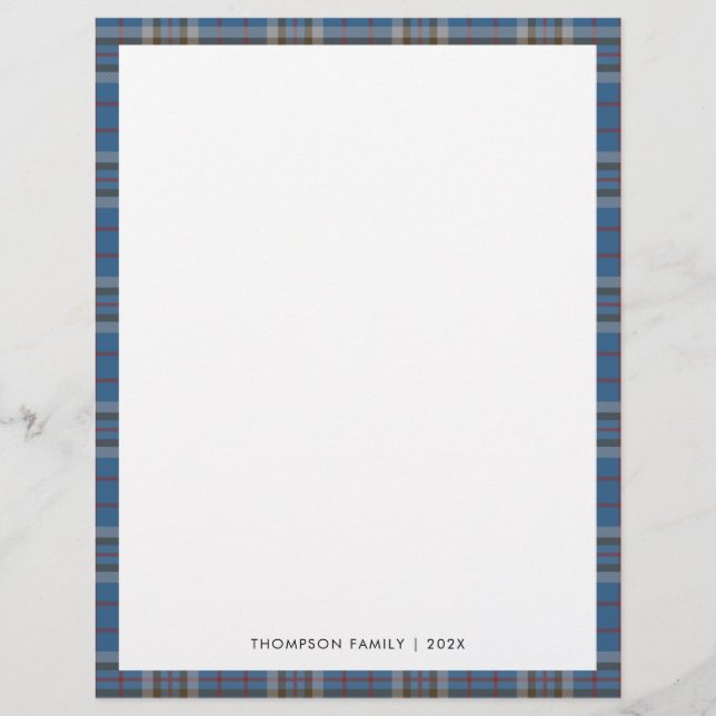 En-tête De Lettre Tartan Plaid Rustique Élégant (Devant)