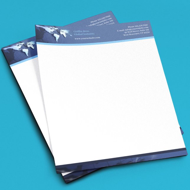 En-tête de lettre Tech Globe (Créateur téléchargé)