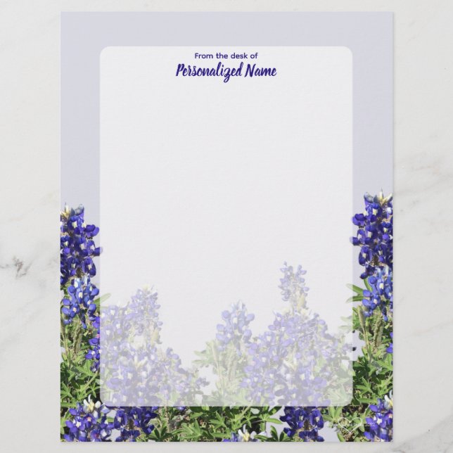 En-tête De Lettre Texas Bluebonnets non alignés (Devant)