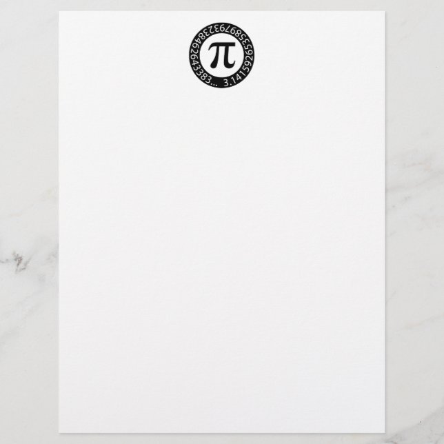 En-tête De Lettre TEXTE CONCEPTION Numéro Pi Symbole mathématique (Devant)