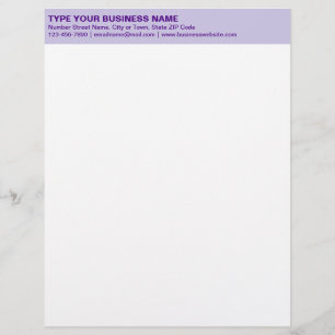 En-tête De Lettre Textes clairs sur le titre violet monochrome de