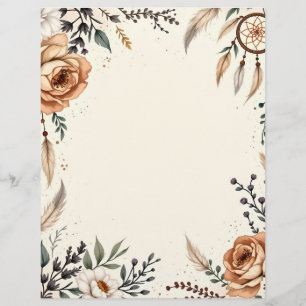 En-tête De Lettre Thème Boho avec Dreamcatcher