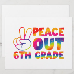 En-tête De Lettre Tiedye de fin d'année de sixième, Peace Out Sixièm