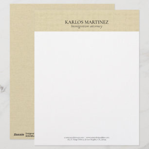 En-tête De Lettre Typographie simple en lin beige clair Bray