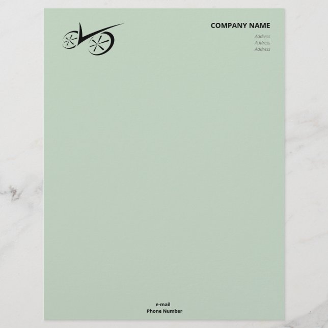 En-tête De Lettre Vélo à définition verte (Devant)