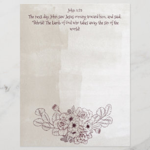 En-tête De Lettre verset Jean 1:29 /Agneau de Dieu