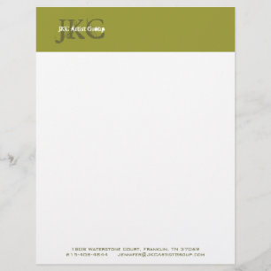 En-tête de lettre vert de logo d'affaires de