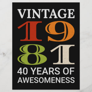 En-tête De Lettre Vintage 1981 40e anniversaire Devis Idée Anniversa