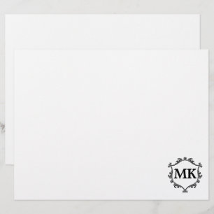 En-tête De Lettre Vintage bouclier royal nom personnalisé monogramme