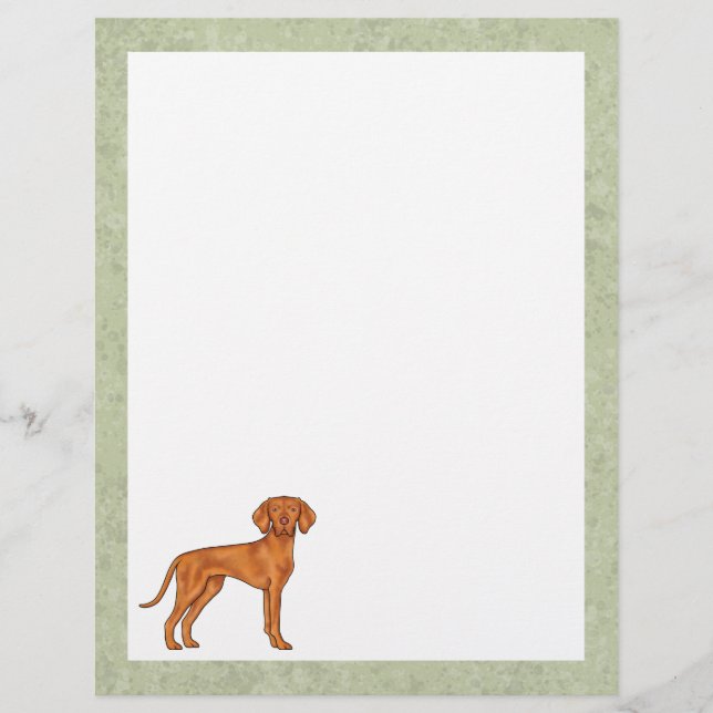 En-tête De Lettre Vizsla hongroise mignonne Pointeur Dessin Chien ve (Devant)