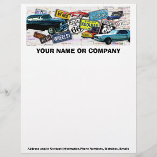 En-tête de lettre - voitures classiques de