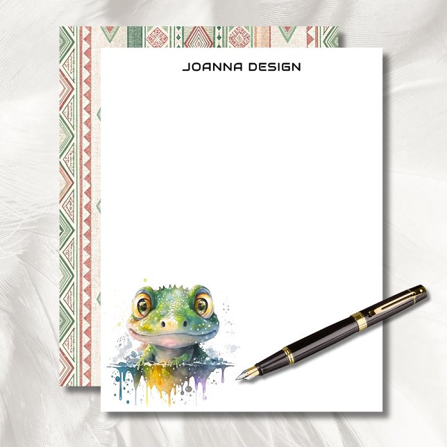 En-tête De Lettre Watercolor Crocodile Luxury Business Stationery  (Créateur téléchargé)