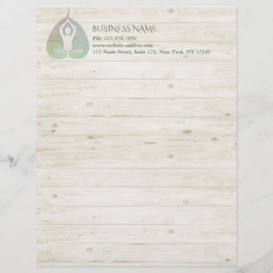 En-tête De Lettre Yoga Studio Instructeur Méditation Pose Bodhi Leaf
