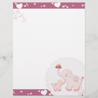 En-tête de papier à scandale Whimsical Elephant Ro