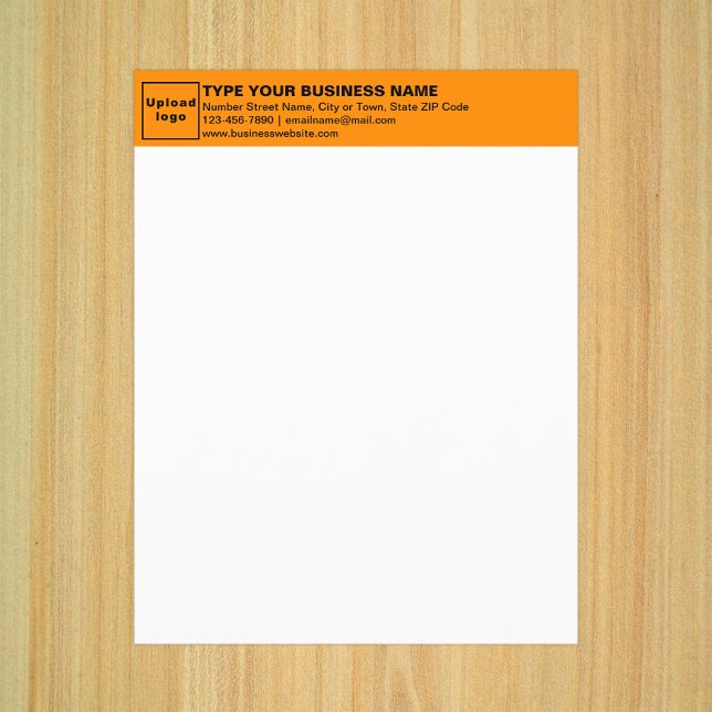 En-tête de papier en couleur orange de l'entrepris (Business orange color letterhead on paper sheet.)