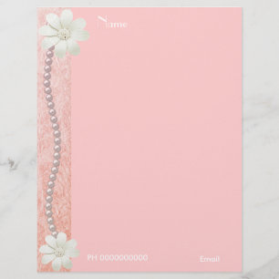 En-tête Fleur Bijou Perles Bordure Rose 2
