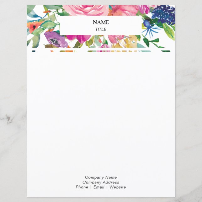 En-tête florale aquarelle rose (Devant)