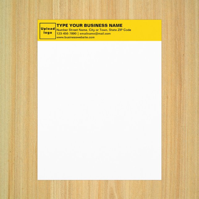 En-tête jaune d'entreprise sur feuille papier (Business yellow letterhead on paper sheet.)